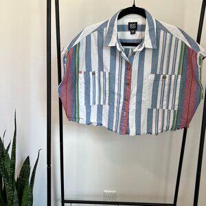 URBAN OUTFITTERS Striped Crop Button Down